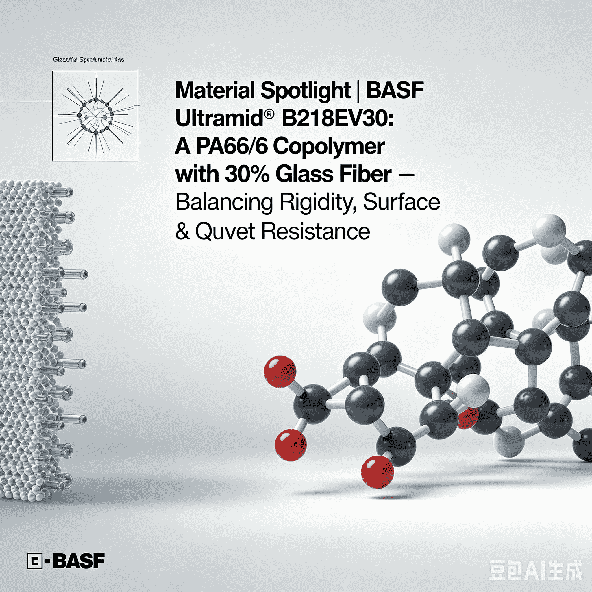 Materiaali Spotlight | BASF Ultramid® B218EV30: PA66/6-kopolymeeri, jossa on 30 % lasikuitua – tasapainottaa jäykkyyttä, pinnan laatua ja lämmönkestävyyttä